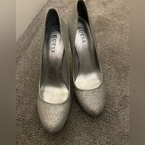 Guess Silver Texture Heels